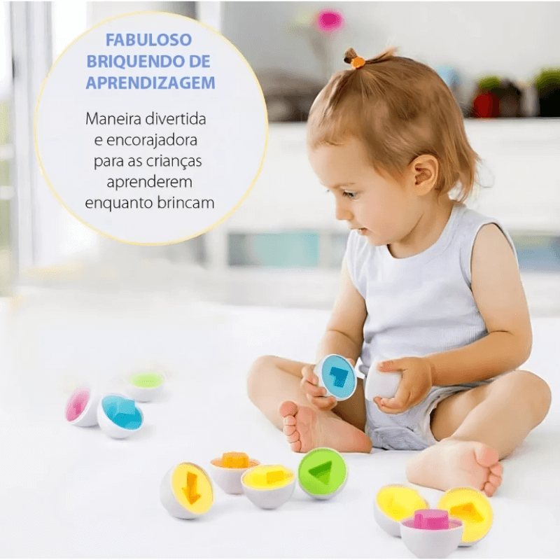 Brinquedo Educativo Montessori Ovos Geométricos