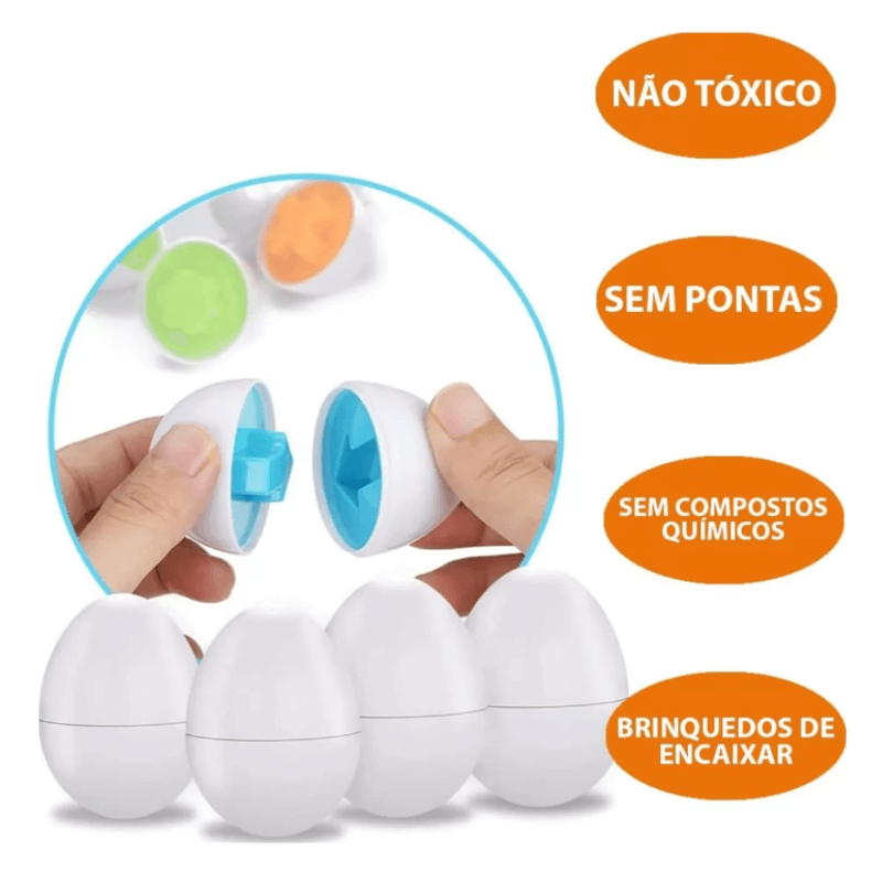 Brinquedo Educativo Montessori Ovos Geométricos