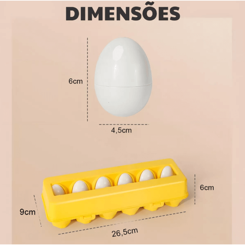 Brinquedo Educativo Montessori Ovos Geométricos